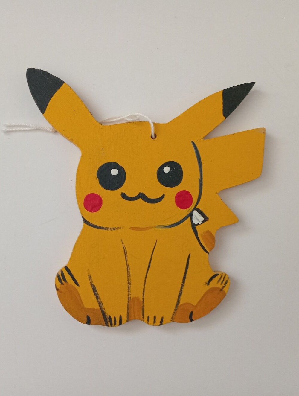 Pokémon Pikachu Handmade Hand Painted Hanging Ornament 4" Fan Art